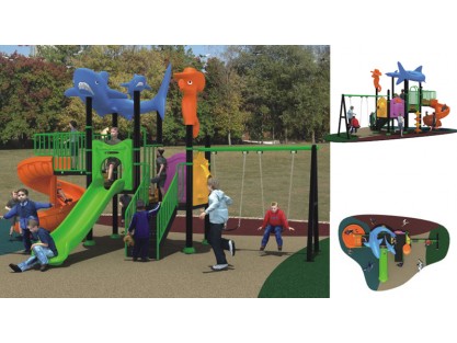 Ocean Theme plastic playground equipment