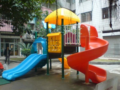 plastic swings and slides