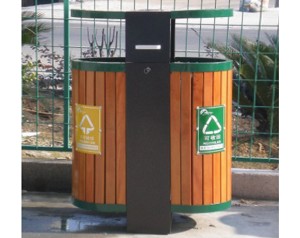 Wood Garbage Bin