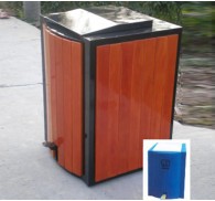 Wood Garbage Can Wood Garbage Can