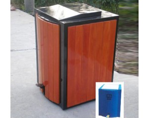 Wood Garbage Can Wood Garbage Can