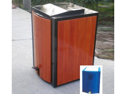 Wood Garbage Can Wood Garbage Can