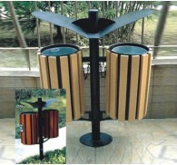 Wood Trash Bin