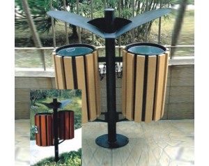Wood Trash Bin