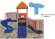 Plastic playground equipment is soft to prevent scrapes